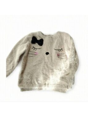3/ $20  H&M Kids Fuzzy Eyelash Knit Cat Sweater 2-4Y
